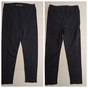 For Love & Lemons Ella Leggings Women's XL Ribbed Black Yoga Athleisure Black